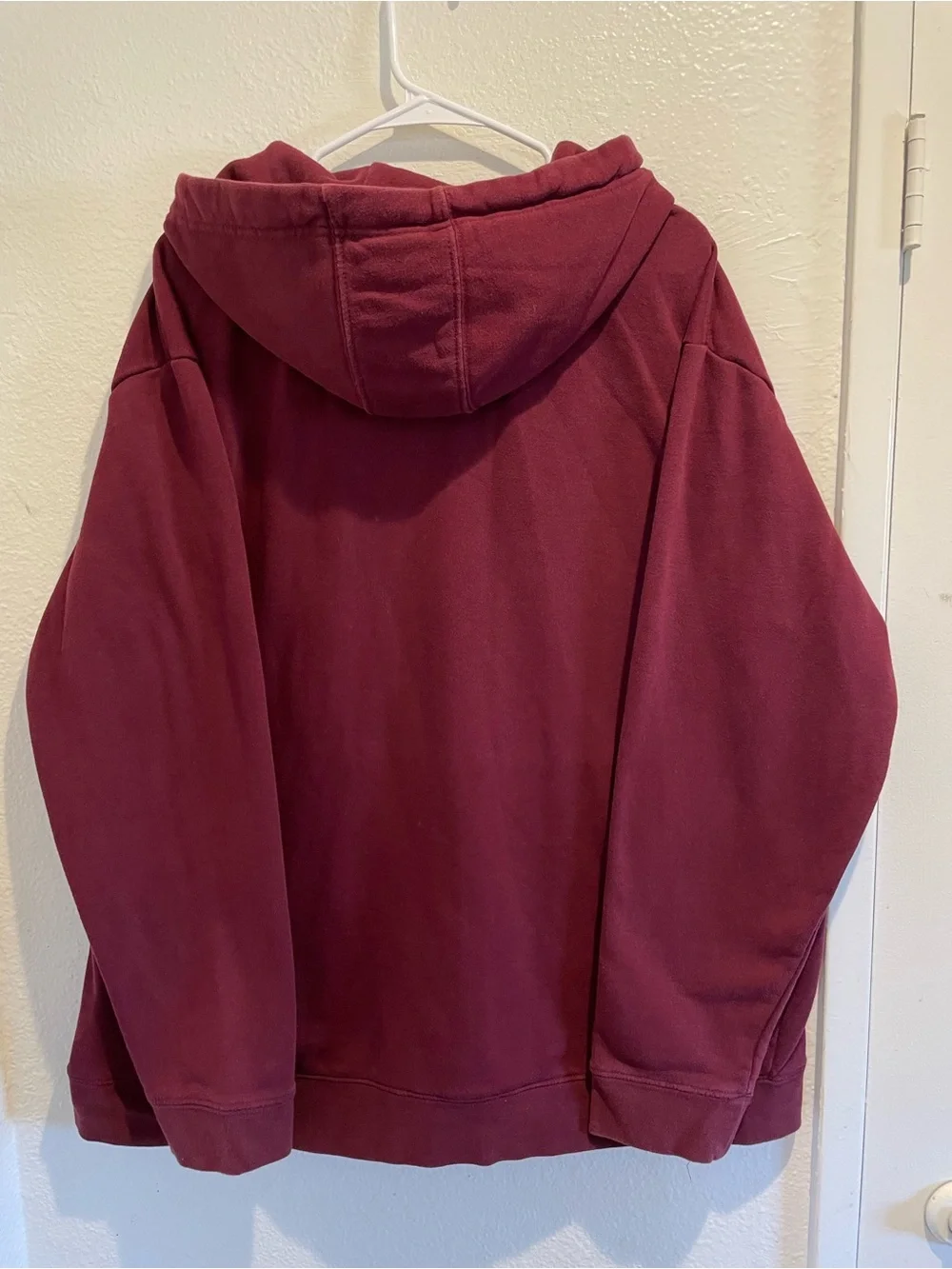WSS Mens Full Zip Hoodie Sweatshirt 2XL Big & Tall Burgundy Maroon Cotton Blend - Picture 5 of 5